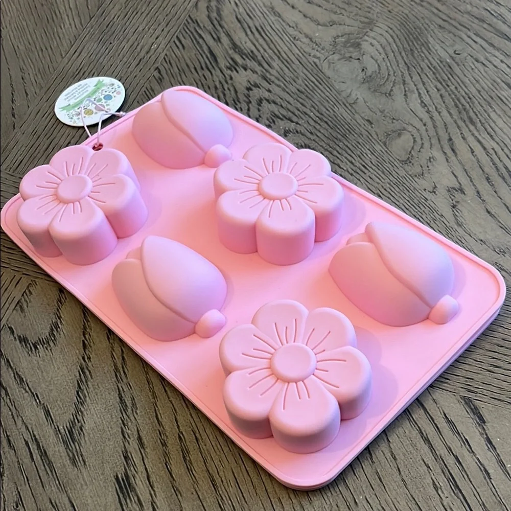Pink Flower Silicone Mold Spring Easter Craft Bakeware Chocolate Ice Cube